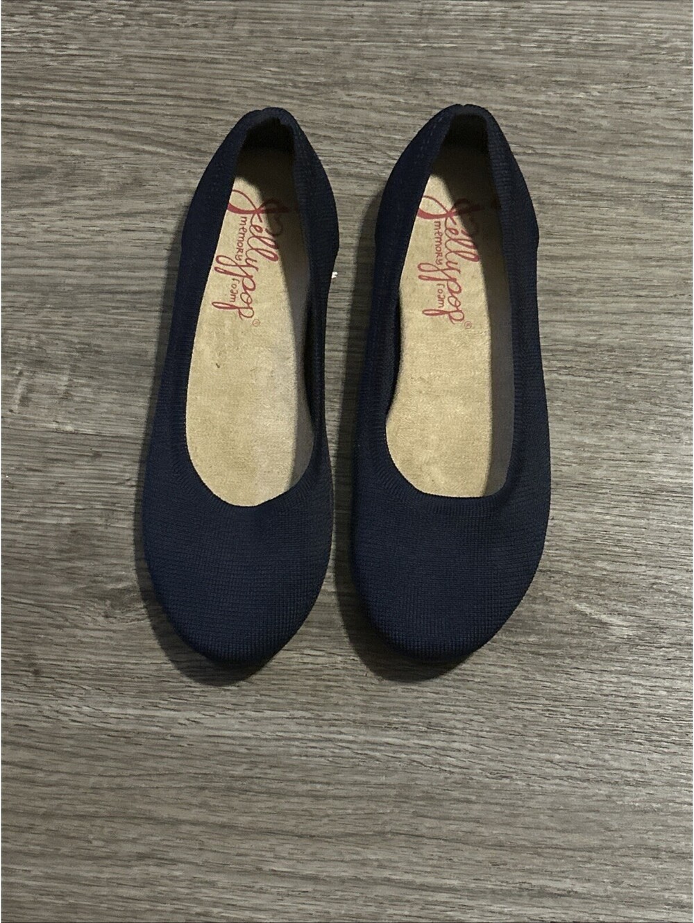 Jellypop Womens Apex Blue Knitted Memory Foam Shoes Size 10 Ballet flats
